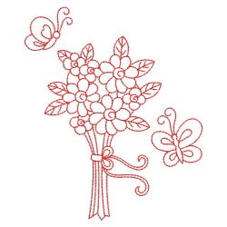 Redwork Dancing Butterflies 2 03(Sm) machine embroidery designs