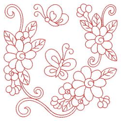 Redwork Dancing Butterflies 2 09(Md) machine embroidery designs