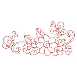 Redwork Dancing Butterflies 2 10(Lg) machine embroidery designs