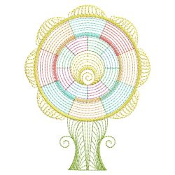 Rippled Retro Trees 05(Lg) machine embroidery designs