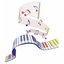 Rippled Music Notes 2 07(Md) machine embroidery designs