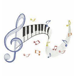 Rippled Music Notes 2 08(Sm) machine embroidery designs