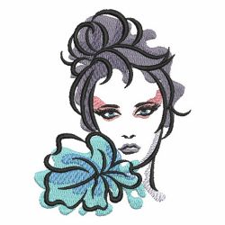 Sketched Fashion Girls machine embroidery designs