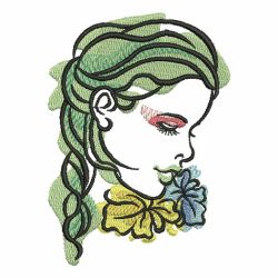 Sketched Fashion Girls 04 machine embroidery designs