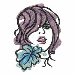 Sketched Fashion Girls 06 machine embroidery designs