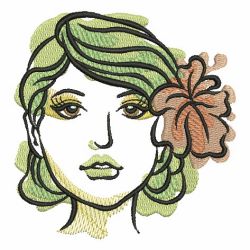 Sketched Fashion Girls 12 machine embroidery designs