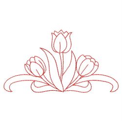 Redwork Tulips 04(Sm) machine embroidery designs