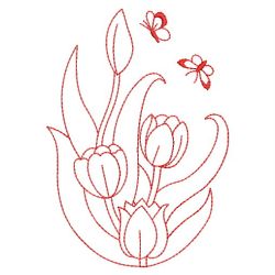 Redwork Tulips 05(Md) machine embroidery designs