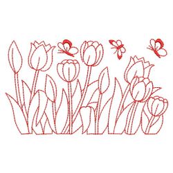 Redwork Tulips 07(Lg)