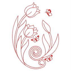 Redwork Tulips 09(Lg) machine embroidery designs
