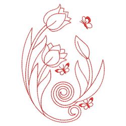 Redwork Tulips 09(Md) machine embroidery designs