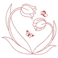 Redwork Tulips 10(Lg) machine embroidery designs