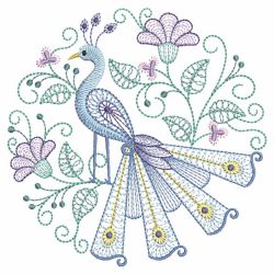 Rippled Peacocks 04(Lg) machine embroidery designs