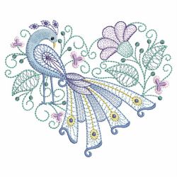 Rippled Peacocks 10(Lg) machine embroidery designs