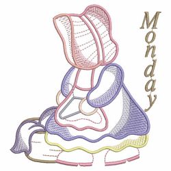 Sunbonnet Days of the Week(Md) machine embroidery designs