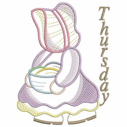 Sunbonnet Days of the Week 04(Sm) machine embroidery designs
