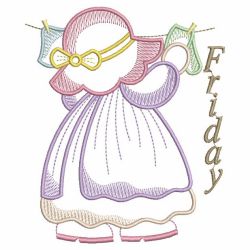 Sunbonnet Days of the Week 05(Sm) machine embroidery designs