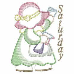 Sunbonnet Days of the Week 06(Lg) machine embroidery designs