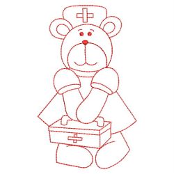 Redwork Occupation Bears 02(Md) machine embroidery designs