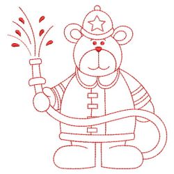Redwork Occupation Bears 03(Md) machine embroidery designs