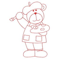 Redwork Occupation Bears 04(Md) machine embroidery designs