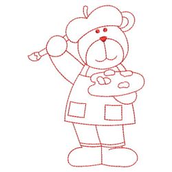 Redwork Occupation Bears 04(Sm) machine embroidery designs