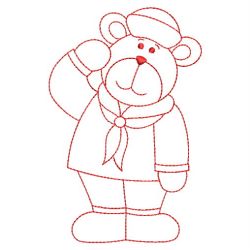 Redwork Occupation Bears 05(Md) machine embroidery designs