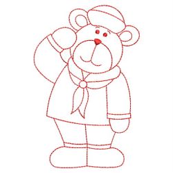 Redwork Occupation Bears 05(Sm) machine embroidery designs