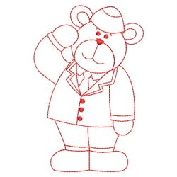 Redwork Occupation Bears 06(Md) machine embroidery designs