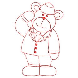 Redwork Occupation Bears 06(Sm) machine embroidery designs