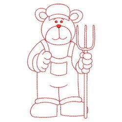 Redwork Occupation Bears 07(Md) machine embroidery designs