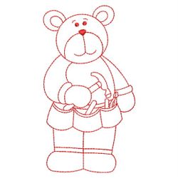 Redwork Occupation Bears 09(Md) machine embroidery designs