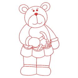 Redwork Occupation Bears 09(Sm) machine embroidery designs