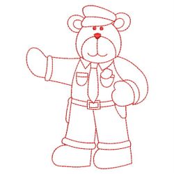 Redwork Occupation Bears 11(Md) machine embroidery designs