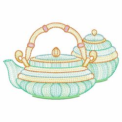 Rippled Tea Time 01(Lg) machine embroidery designs