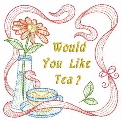 Rippled Tea Time 03(Lg) machine embroidery designs