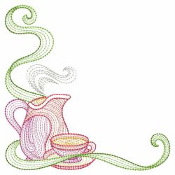 Rippled Tea Time 04(Lg) machine embroidery designs