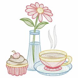 Rippled Tea Time 05(Lg) machine embroidery designs