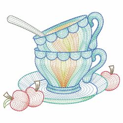 Rippled Tea Time 08(Lg) machine embroidery designs