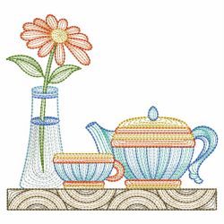 Rippled Tea Time 09(Lg) machine embroidery designs