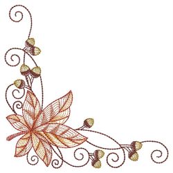 Rippled Autumn Leaves 01(Md) machine embroidery designs