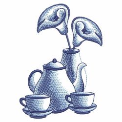 Delft Blue Tea Time 04 machine embroidery designs