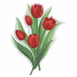 Watercolor Tulips 07(Md) machine embroidery designs
