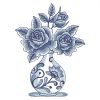 Delft Blue Roses 10(Lg)