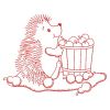 Redwork Hedgehog 2 03(Sm)