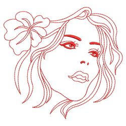 Redwork Pretty Woman 02(Sm) machine embroidery designs