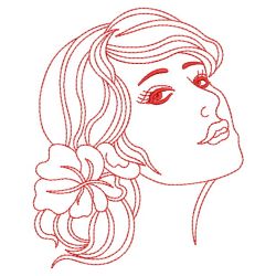 Redwork Pretty Woman 03(Lg) machine embroidery designs