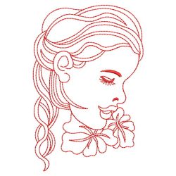 Redwork Pretty Woman 04(Lg) machine embroidery designs