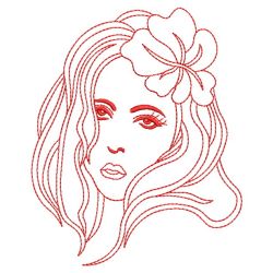 Redwork Pretty Woman 05(Lg) machine embroidery designs