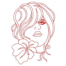 Redwork Pretty Woman 06(Sm) machine embroidery designs